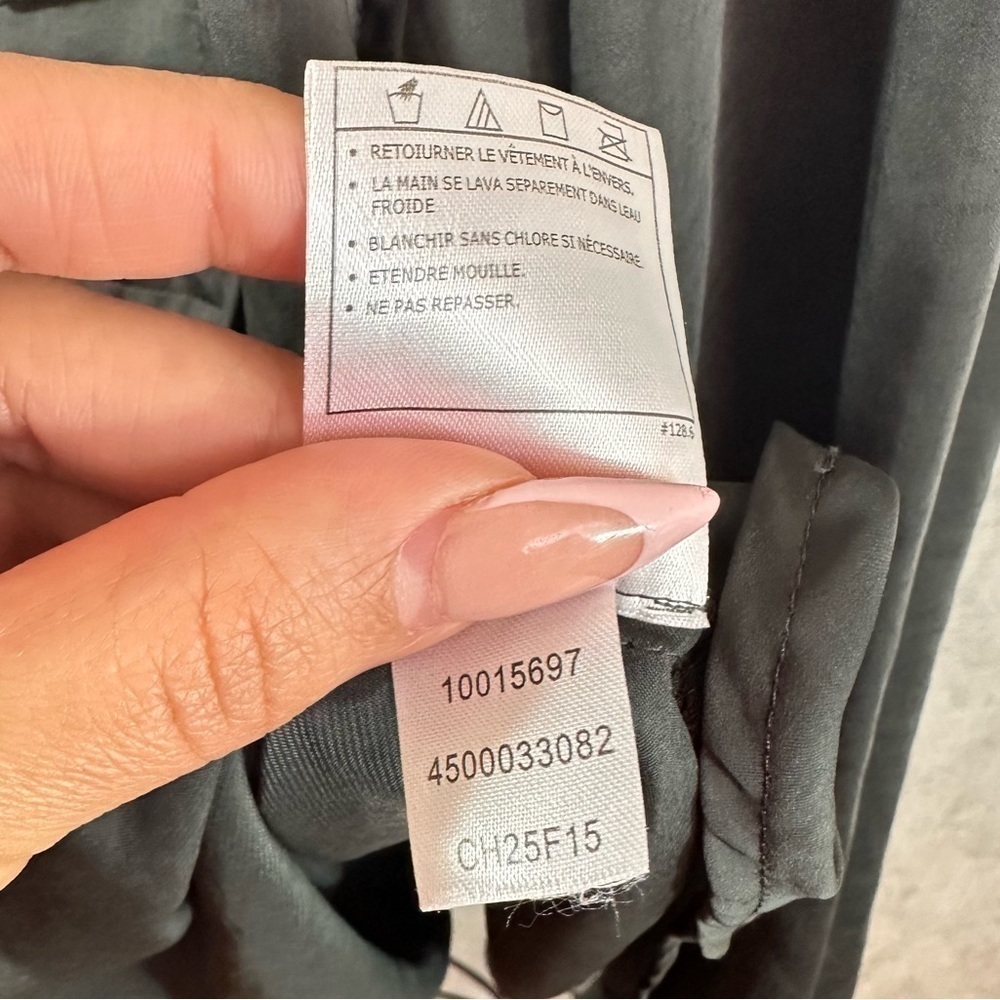 ARIAT grey mandarin collar studded grey 3/4 sleeve blouse size L - Picture 11 of 12